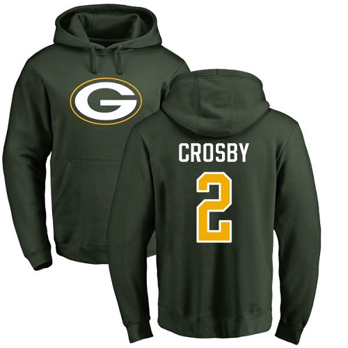 Men Green Bay Packers Green 2 Crosby Mason Name And Number Logo Nike NFL Pullover Hoodie Sweatshirts